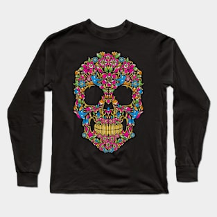 skull with floral Long Sleeve T-Shirt